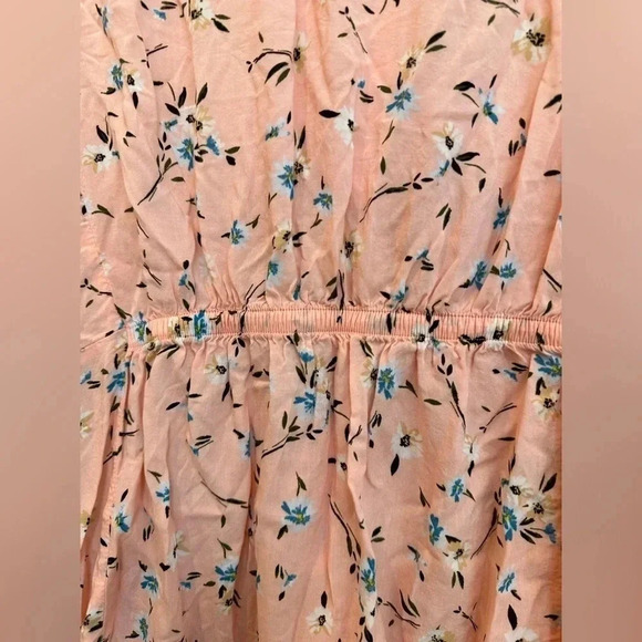 Torrid Floral Challis Button Fit & Flare Blouse Stretch Back Peach Plus Size 2X - Picture 8 of 15